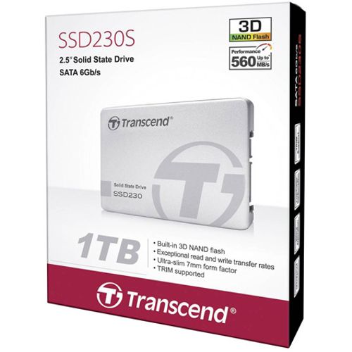 Transcend TS1TSSD230S 2.5" 1TB SSD, SATA III, 3D NAND TLC, 230S Series, Read 560MB/s, Write 520MB/s, 6.8mm slika 4