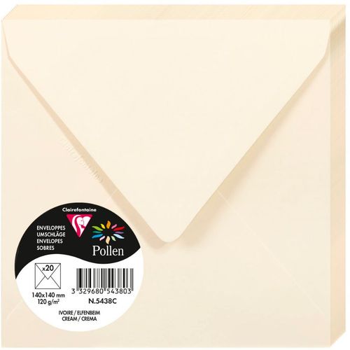 Clairefontaine kuverte Pollen 140x140mm 120gr cream 1/20 slika 1