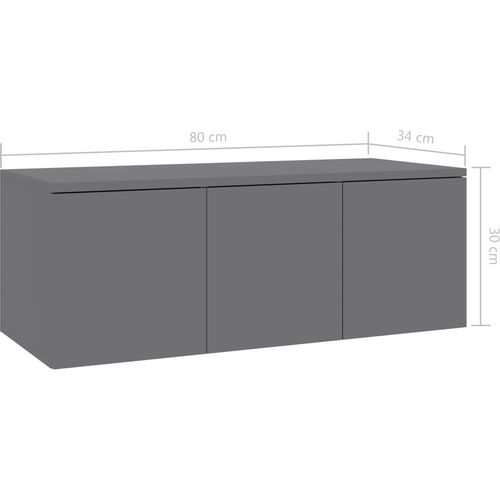 TV ormarić visoki sjaj sivi 80 x 34 x 30 cm od iverice slika 16