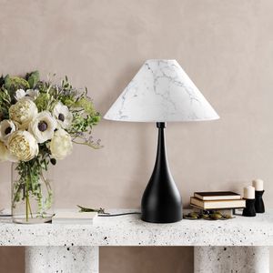 Luna - Crno-bijela stolna lampa 15268