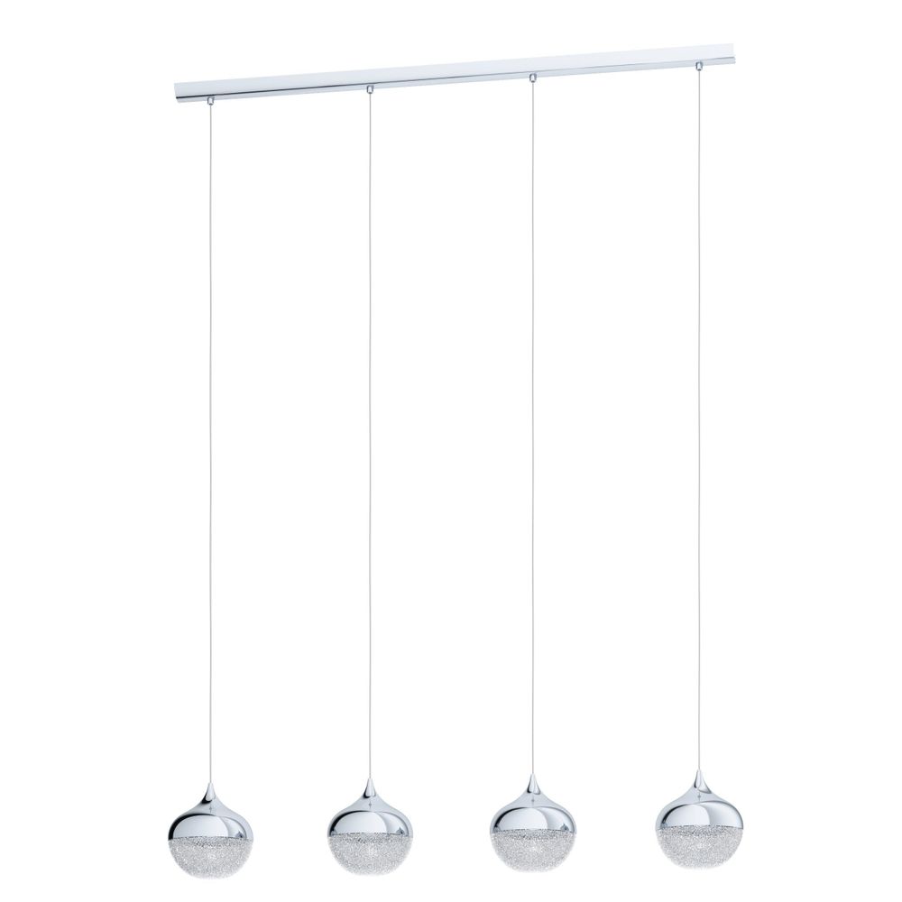 Eglo viseća lampa mioglia 1 e14 4x25w krom/granil bijelo, prozirno š:150mm v:110 slika 1