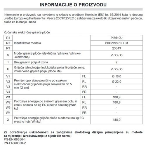 Amica Indukcijska Domino Ploča za Kuhanje PI 3510 U (23343) slika 10