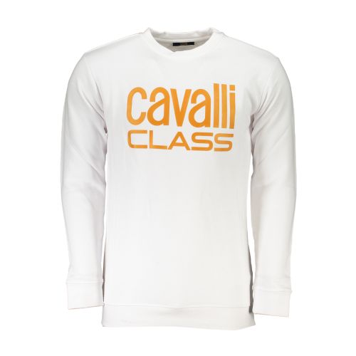 CAVALLI CLASS MEN'S WHITE ZIPLESS SWEATSHIRT slika 1