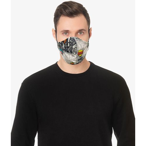 Višekratna periva pamučna maska M/Ž - crno-siva slika 1