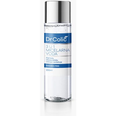 Dr Colić 3u1 Micelarna voda je inovativan i efikasan proizvod za čišćenje lica. Formulacija je razvijena ne samo da efikasno očisti kožu i ukloni šminku već i da nahrani, umiri i revitalizuje kožu. 