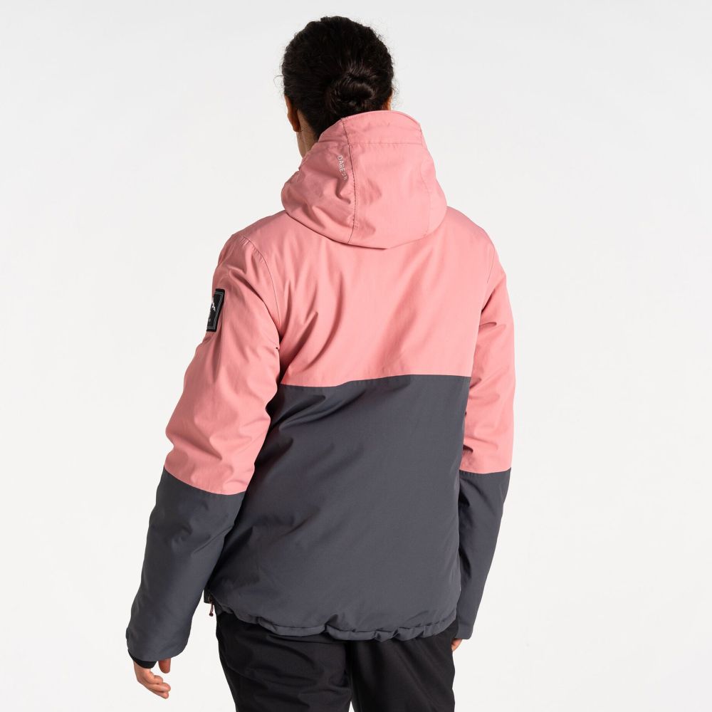 Dare2B Ženska jakna za skijanje Snowburst Overhead Ski, Dusty Rose/Ebony Grey slika 5
