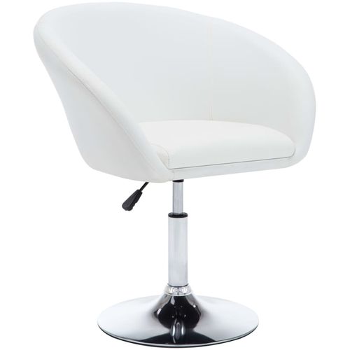 Okretna blagovaonska stolica od umjetne kože bijela slika 19