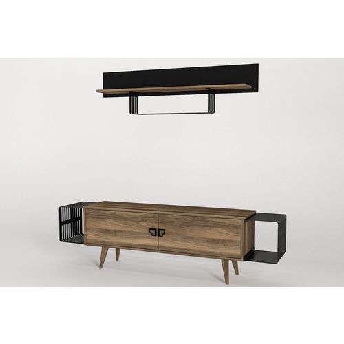 Woody Fashion TV jedinica, Orah Crno, Oltre - Walnut, Black slika 6