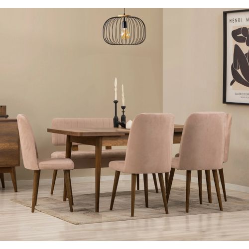 Vina - Walnut, Stone Walnut
Stone Extendable Dining Table & Chairs Set (6 Pieces) slika 2