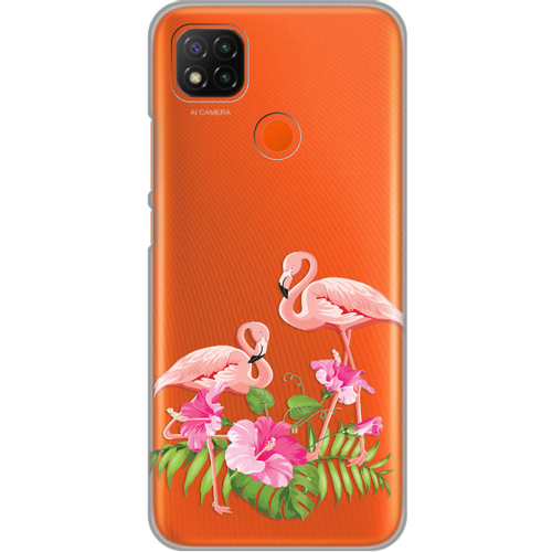 Maska Silikonska Print Skin za Xiaomi Redmi 9C Flamingo slika 1