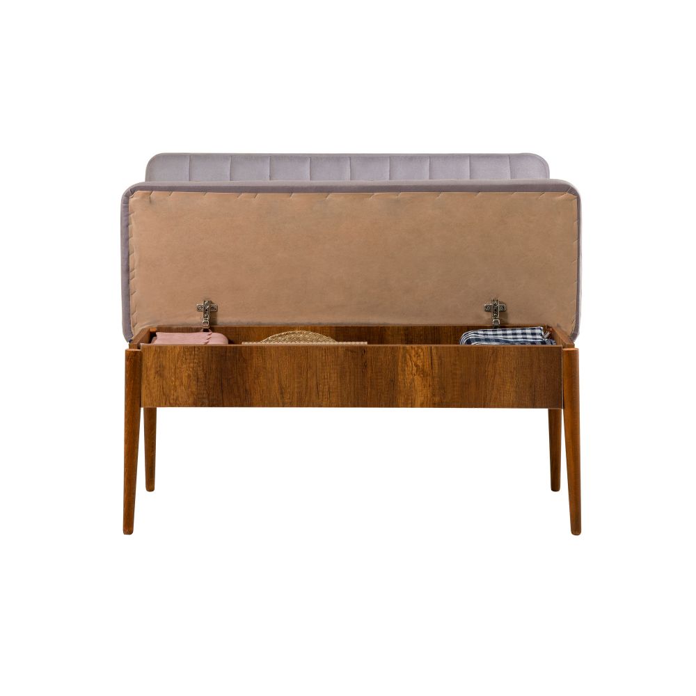 Vina Walnut Soho Sivi Orah - Proširivi Trpezarijski Sto i Set Stolica (5 Komada) slika 10