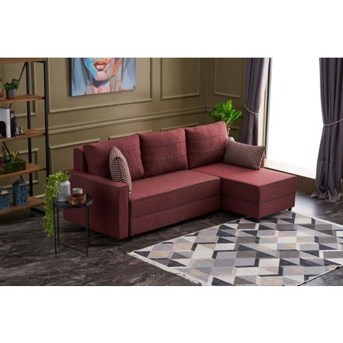 Atelier Del Sofa Kutna garnitura na razvlačenje, Bordo crvena, Ece Right - Claret Red slika 2