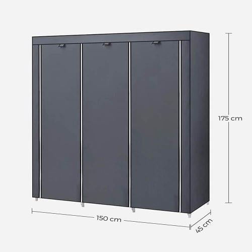 SONGMICS RYG12G canvas wardrobe, gray slika 10