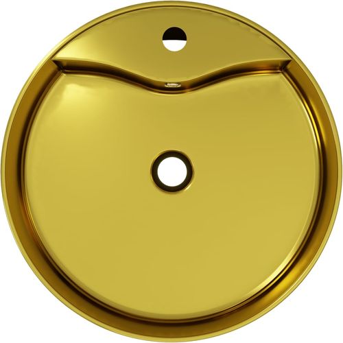 Umivaonik sa zaštitom od prelijevanja 46,5x15,5 cm keramički zlatni slika 5
