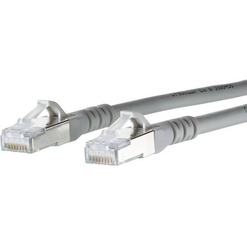 Metz Connect 1308457033-E RJ45 mrežni kabel, Patch kabel cat 6a S/FTP 7.00 m siva sa zaštitom za nosić 1 St. slika 1