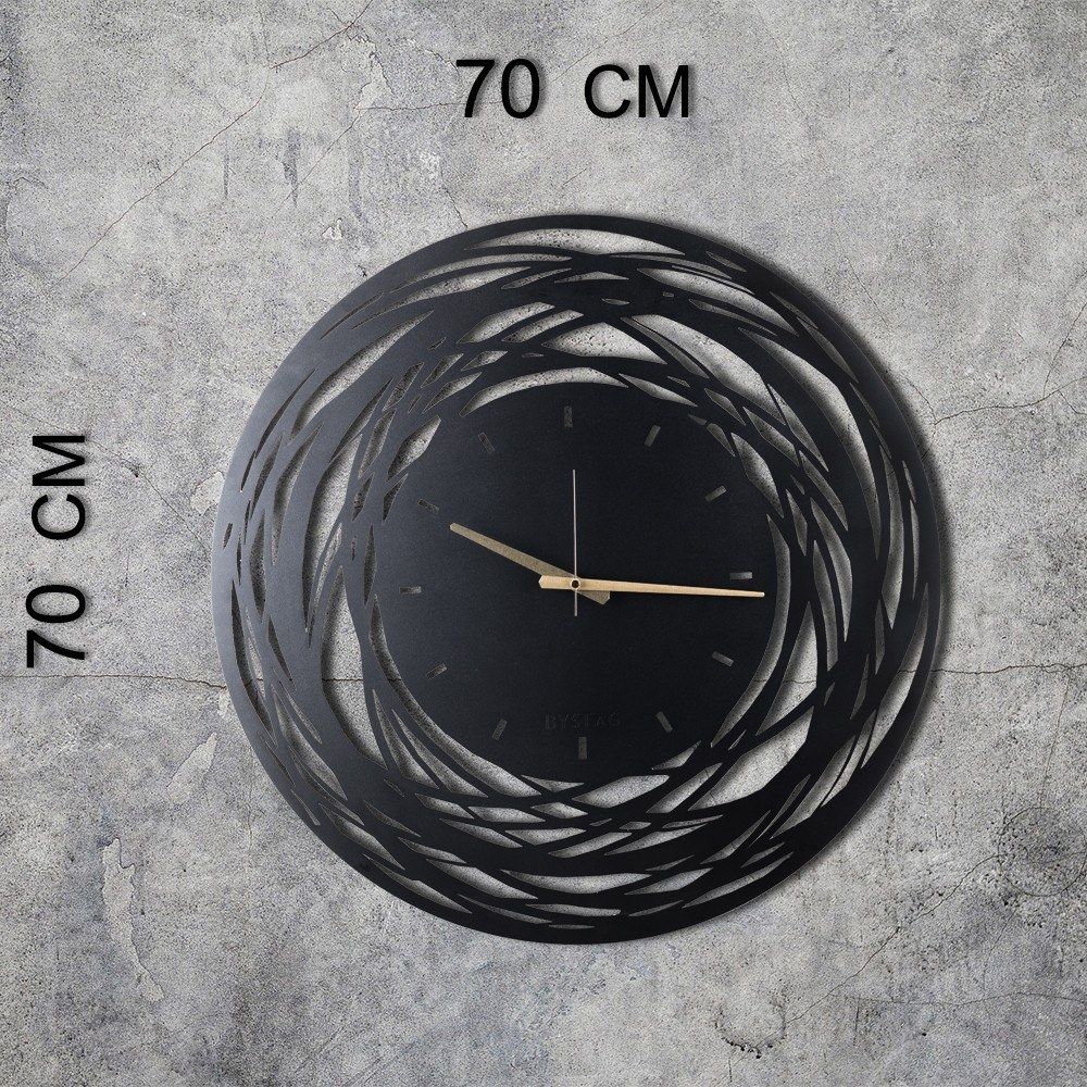 WATCH-043 Crni Dekorativni Metalni Zidni Sat slika 6