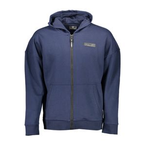 PLEIN SPORT MEN'S BLUE SWEATSHIRT WITH ZIP