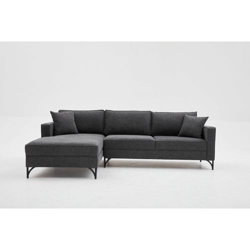 Atelier Del Sofa Kutna garnitura, Antracit Crno, Berlin Left - Anthracite, Black slika 9