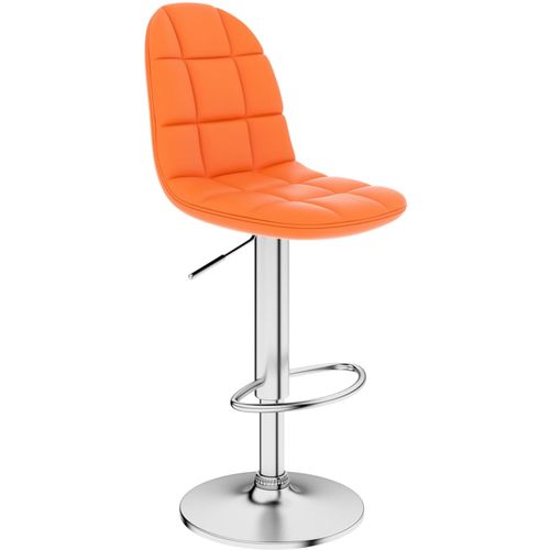 Barski stolac od umjetne kože narančasti slika 1
