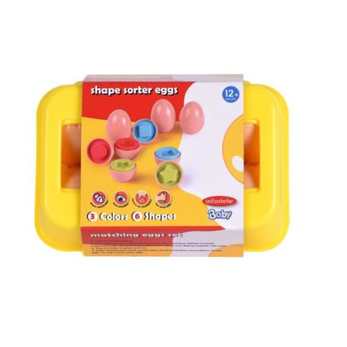 Infunbebe Igračka Za Bebe 6 Shape Sorter Eggs slika 2