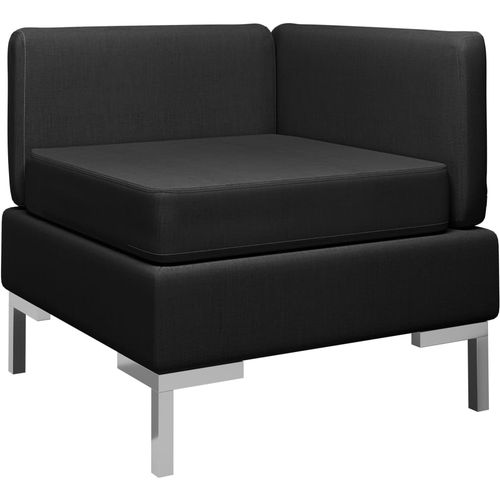 Modularna kutna sofa s jastukom od tkanine crna slika 7