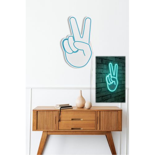 Victory Sign - Blue Blue Decorative Plastic Led Lighting slika 3