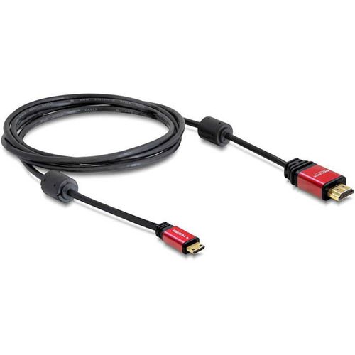 Delock HDMI priključni kabel HDMI A utikač, HDMI Mini C utikač 5.00 m crna 84338 pozlaćeni kontakti HDMI kabel slika 2
