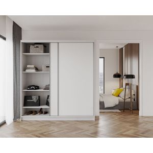 Ormar DENVER 200 sa kliznim vratima 218x200x60cm, Bijeli