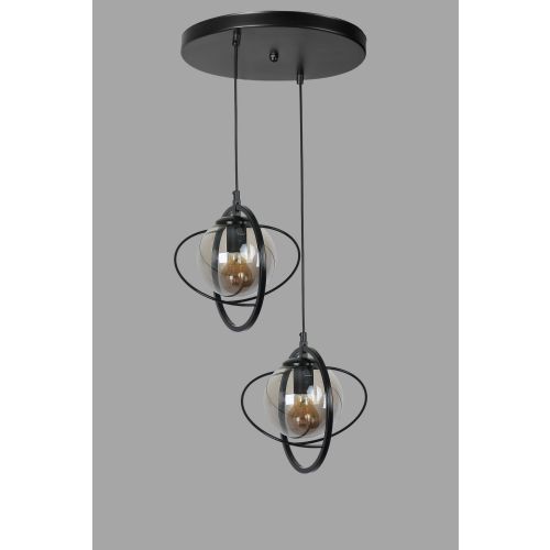 Nepal 2 Li Tepsili Siyah Füme Camlı Sarkıt Black
Fume Chandelier slika 2