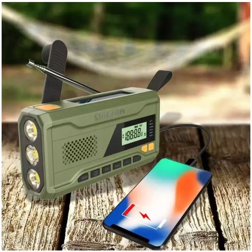 MANTA radio FM, AM, 3W, solarno+ručica+baterija+USB-C napajanje DYNAMO RDI401G slika 3