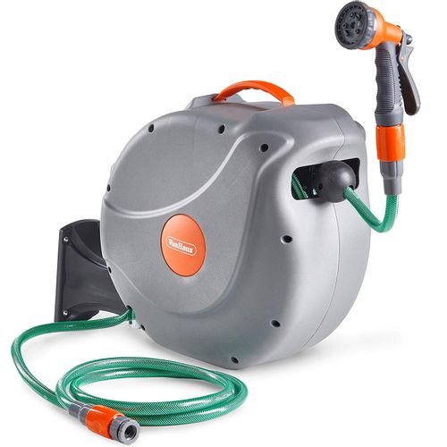 VonHaus wall hose holder 30m auto Roll-Up 8-function spray gun slika 6