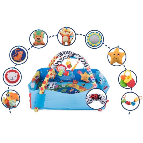 Lionelo dječja podloga za igru - edukativni madrac s igračkama, plava anika slika 4