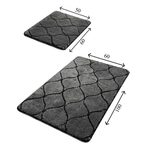 Infinity - Anthracite Anthracite Acrylic Bathmat Set (2 Pieces) slika 3