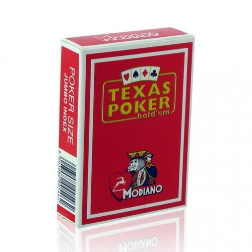 MODIANO karte za poker 100% plastika jumbo index, crvene slika 1