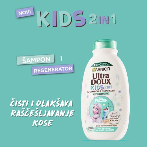 Garnier Botanic Therapy kids Oat 2U1 – DJEČJI ŠAMPON I REGENERATOR ZA SVE TIPOVE KOSE slika 3