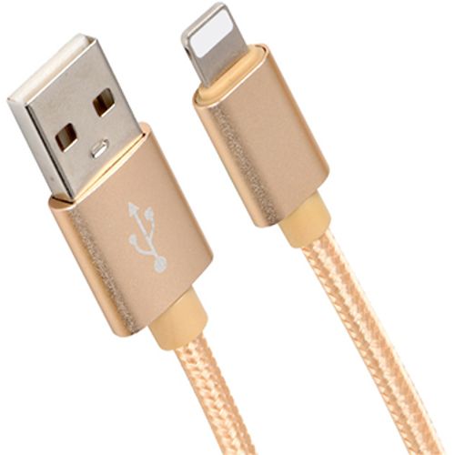 Xwave Kabl USB IPHONE 1.2M 3A,lightning aluminium,upleteni zlatni slika 2