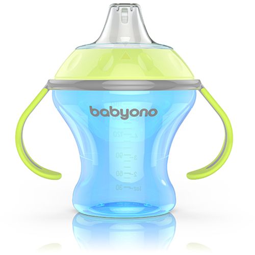 BabyOno Neprolijevajuća čaša Natural, plavo-zelena slika 6