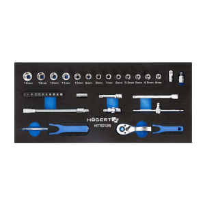 Högert  Umetak za radionička kolica, set nasadnih ključeva 1/4"+bitovi, redukcija 3/8" na 1/4", 3/8" na 1/2"  (34-dijelni)