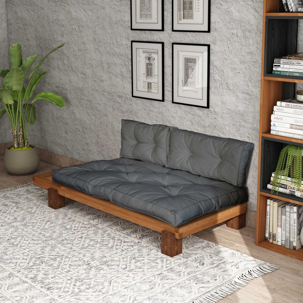 Lounger CPT8312-200, boje teak i siva slika 3