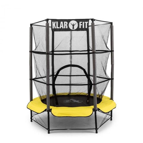 KLARFIT Rocketkid 3, žuta, 140 cm trampolin, sigurnosna mreža, bungee opruge slika 2