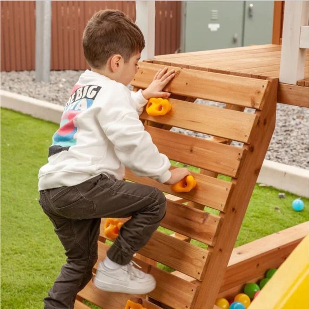 Kinder Home Drvena kućica za djecu sa pješčanikom i toboganom slika 21
