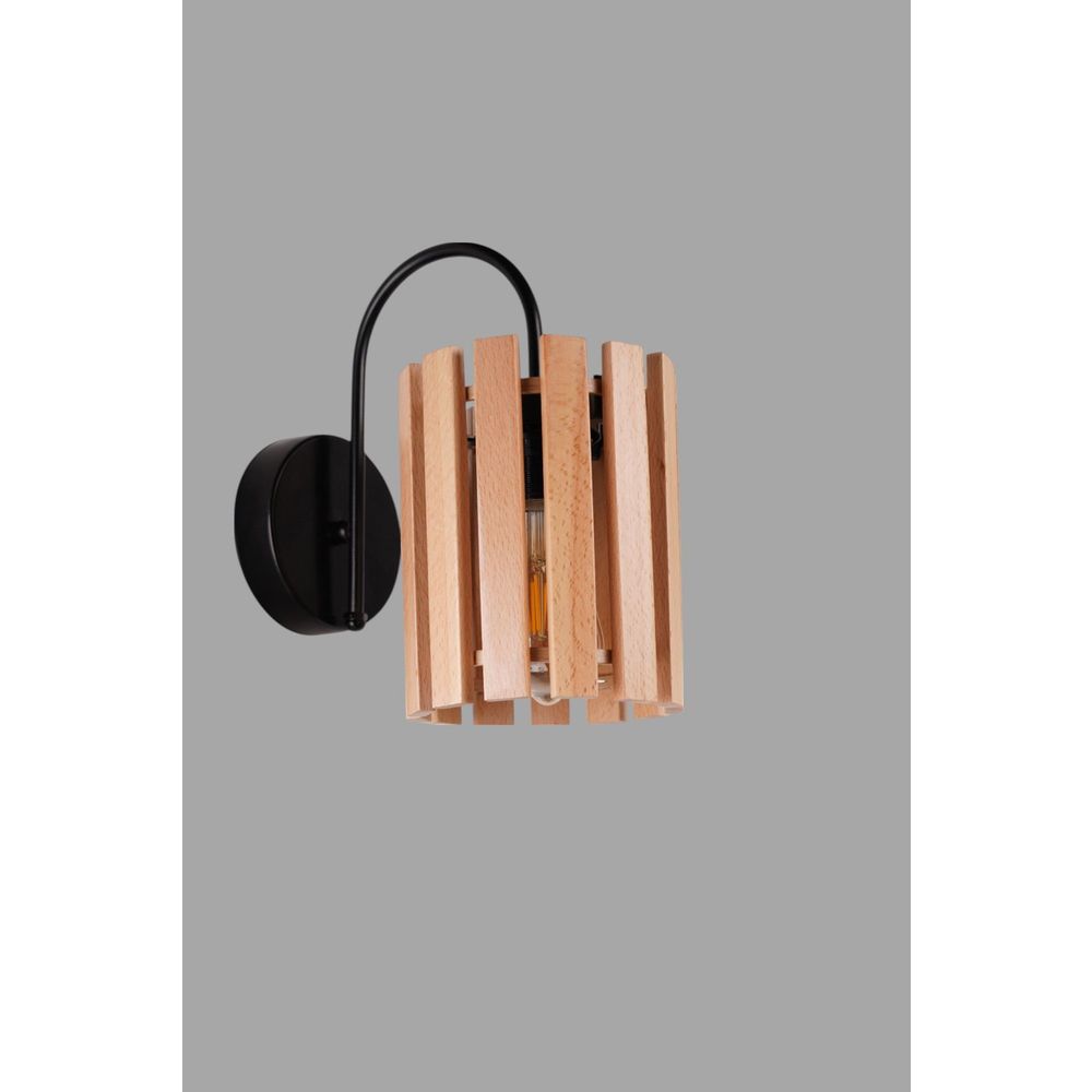Opviq Zidna lampa 946, hrast, crna slika 3