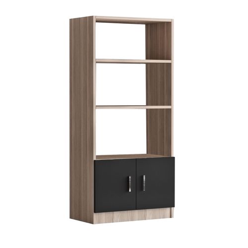 Woody Fashion Polica za knjige, hrast Crno, Vario D - Oak, Black slika 5