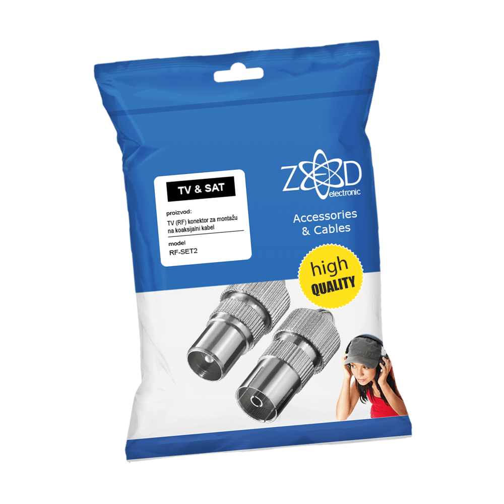 ZED electronic RF utikač + RF utičnica metalna - RF-SET2 slika 1