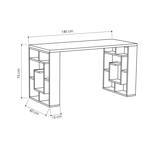 Hanah Home Maze - Bela, Hrast Beli Sto za učenje slika 3