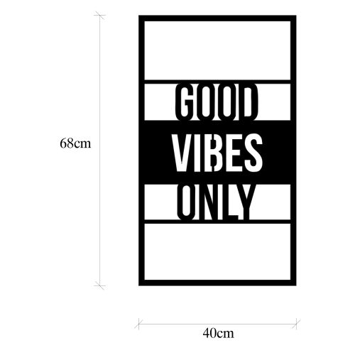 Wallity Metalna zidna dekoracija, Good Vibes Only slika 6