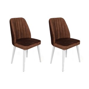 Alfa-496 V2 Smeđa i Bijela Stolica Set (2 Komada)