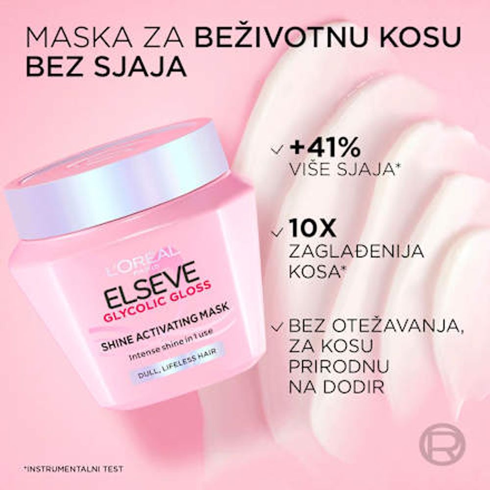 L'Oréal Paris Elseve Glycolic Gloss Shine Glaze Maska za kosu 300 ml slika 2
