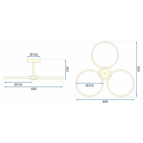 Viseća stropna svjetiljka LED APP993-c Gold + Pilot slika 8