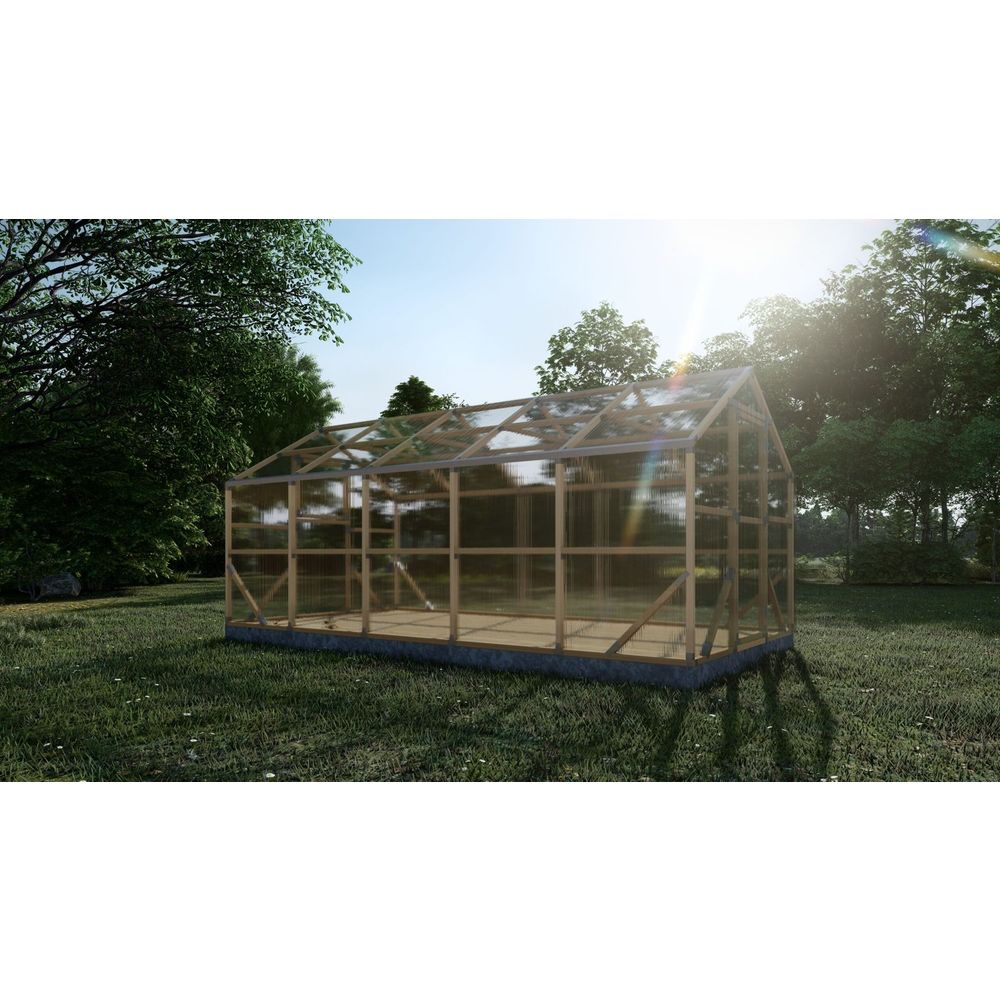 Drveni plastenik CASA XL 2.6m x 5m, polykarbonat 4mm slika 3